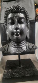 Zwart Boeddhabeeld op sokkel, Ophalen of Verzenden, Gebruikt