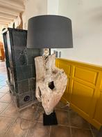 Zware boomhouten lamp, uniek!, Huis en Inrichting, Lampen | Vloerlampen, Ophalen, Zo goed als nieuw, Minder dan 100 cm