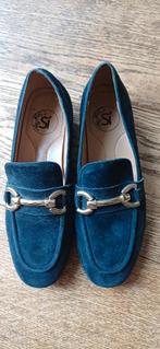 Instappers - loafers - Si - suède - donker blauw - 37, Blauw, Instappers, Ophalen of Verzenden, Zo goed als nieuw