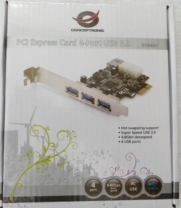 Conceptronics PCI Express Card - 4 poorts USB 3.0 / Nieuw beschikbaar voor biedingen