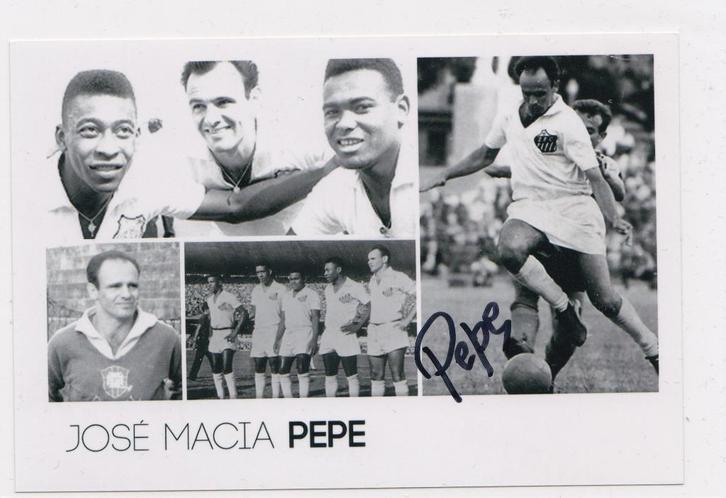 PEPE    SANTOS BRAZILIË met PELE FOTO echte handtekening, Verzamelen, Sportartikelen en Voetbal, Zo goed als nieuw, Overige typen