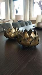 Woonaccessoires waxinelicht windlicht roos goud metaal, Ophalen of Verzenden, Zo goed als nieuw, Metaal, Minder dan 25 cm