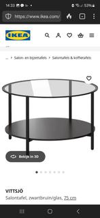 Salontafel ikea Vittsjo, 75 cm diameter, Ophalen, 50 tot 100 cm, Rond, 50 tot 100 cm