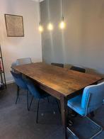 Antieke massieve houten eettafel met lade, Huis en Inrichting, Tafels | Eettafels, Ophalen, Kersenhout, Gebruikt, 50 tot 100 cm