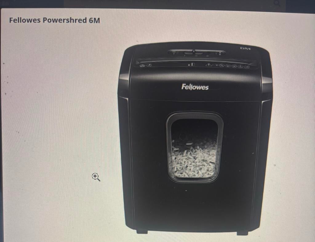 Fellowes Powershred 6M Papiervernietiger, Zakelijke goederen, Kantoor en Winkelinrichting | Apparatuur en Telecommunicatie, Ophalen