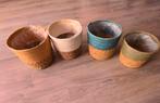 4 leuke bloempotten, Gebruikt, Rond, Ophalen of Verzenden, Minder dan 25 cm