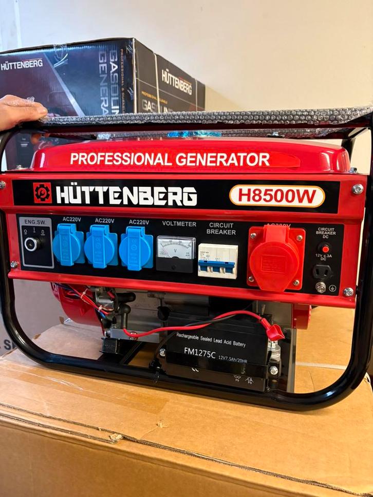 Stroomgeneratoren – Benzine & Diesel, Doe-het-zelf en Verbouw, Aggregaten, Nieuw, Benzine, 5 tot 10 kVA, Elektrisch startend, Geluidgedempt