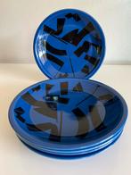 Vintage 5 Fins Arabia Domino Combo Bordjes Blauw H Smith, Ophalen of Verzenden