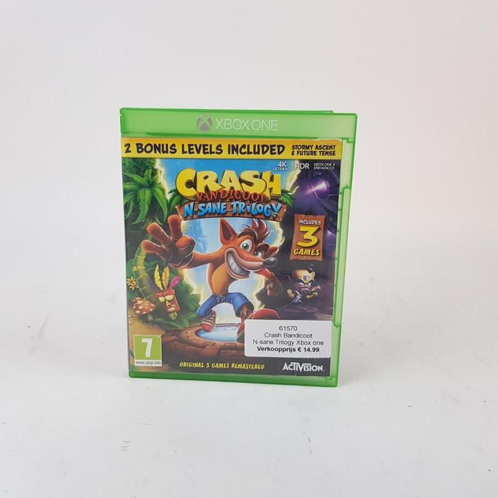 Crash Bandicoot N-sane Trilogy Xbox one || Nu voor €14.99!!, Spelcomputers en Games, Games | Xbox One, Gebruikt, Avontuur en Actie