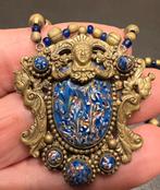 Oude ketting, Art Deco Tsjechisch millefiori bronzen hanger, Ophalen of Verzenden, Overige materialen, Hanger