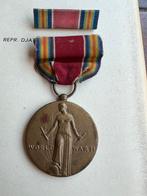 WO2 Amerikaans Victory medal medaille met ribbon bar baton, Verzenden, Nederland, Embleem of Badge