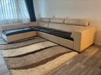 Leolux Beige Hoekbankstel, 300 cm of meer, 150 cm of meer, Gebruikt, Leer