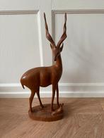 Houten Beeld XL Antilope met Jong, Ophalen of Verzenden