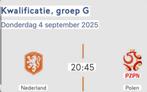 6 kaartjes Nederland-Polen., Tickets en Kaartjes, Drie personen of meer, September, Nederlands elftal