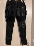 Josh V mooie leren broek met franjers/ maat xs, Verzenden, Zwart, Nieuw, Maat 34 (XS) of kleiner