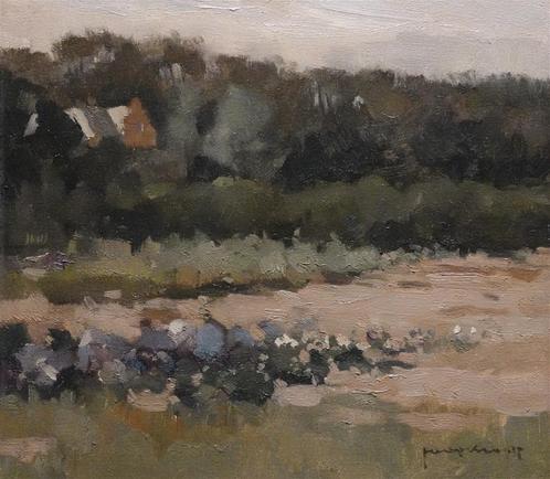 Joop Kropff (1892-1979), Huis aan de rand van de hei, Antiek en Kunst, Kunst | Schilderijen | Klassiek, Ophalen of Verzenden