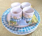 JET SERVIES 🐣 Ontbijtbordjes Eierdopjes 🐥 Schaap KIPPEN, Ophalen of Verzenden, Gebruikt, Overige stijlen, Overige typen