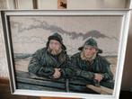 geborduurd schilderij - zeemannen, Ophalen, 50 tot 75 cm, Zo goed als nieuw, Schilderij