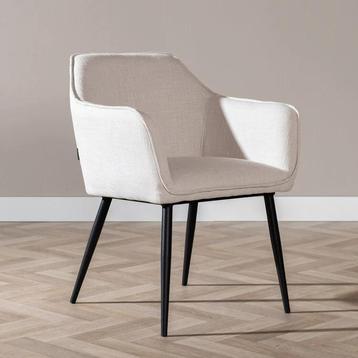 Eetkamerstoelen linnen offwhite 6x beschikbaar voor biedingen