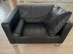 Zwart leren loveseat, Huis en Inrichting, Ophalen, Zo goed als nieuw, Industrieel/Hotel chique/vintage/klassiek, 100 tot 125 cm