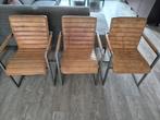 6 stuks eetkamerstoelen, echt leer, Huis en Inrichting, Stoelen, Bruin, Leer, Ophalen of Verzenden, Zo goed als nieuw