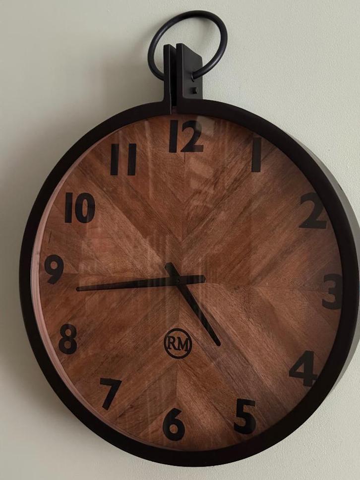 Riviera Maison wandklok, Huis en Inrichting, Woonaccessoires | Klokken, Zo goed als nieuw, Wandklok, Analoog, Ophalen of Verzenden