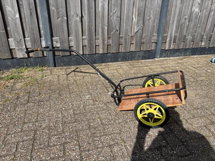 Compacte houten bolderkar met afneembare trekstang, Caravans en Kamperen, Bolderkarren, Gebruikt, Opvouwbaar, Ophalen
