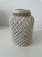 Handgemaakte macrame vaas/windlicht, Overige kleuren, Ophalen of Verzenden, Minder dan 50 cm, Glas