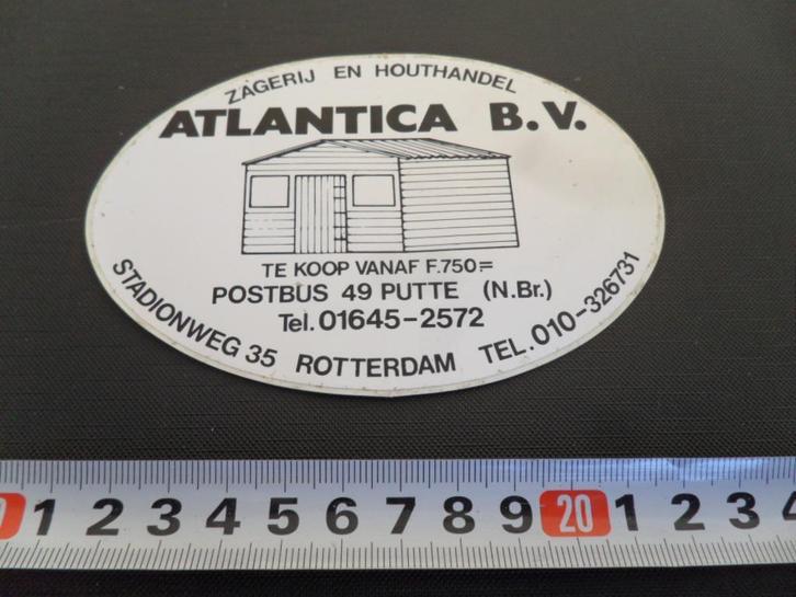 sticker Rotterdam ATLANTICA BV  zagerij en houthandel (Putte, Verzamelen, Stickers, Zo goed als nieuw, Ophalen