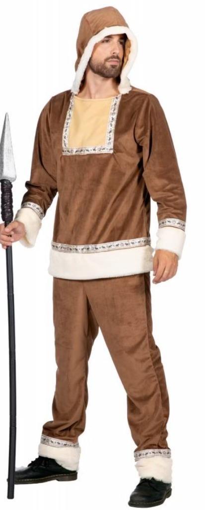 Mooie bruin/beige/wit FLUFFY ESKIMO pak, Kleding | Heren, Carnavalskleding en Feestkleding, Nieuw, Kleding, Carnaval, Maat 56/58 (XL)
