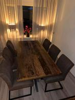Eettafel, oude wagondelen, Ophalen, Zo goed als nieuw, 4 tot 6 stoelen