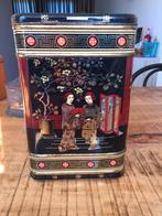 Vintage Thee Blik met Aziatische Motieven, Huis en Inrichting, Woonaccessoires | Kisten, Minder dan 50 cm, Gebruikt, Overige materialen