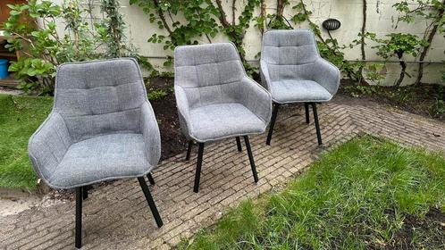 O Form eetkamer stoelen - Loods 5, Huis en Inrichting, Stoelen, Zo goed als nieuw, Drie, Metaal, Stof, Grijs, Ophalen