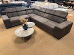 Hoekbank L-325x255 Bruin Ribstof Direct/Leverbaar E-9964, Huis en Inrichting, Banken | Bankstellen, Hout, Hoekbank, Ophalen of Verzenden