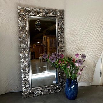 Barok spiegel - Houten lijst zilver - 150 x 80 cm -TTM Wonen beschikbaar voor biedingen