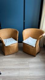Twee mooie rotan stoelen met kussens, Huis en Inrichting, Stoelen, Ophalen, Twee, Bruin, Riet of Rotan