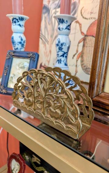 Messing Art Nouveau Servethouder Brieven Houder  beschikbaar voor biedingen