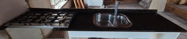 Stenen Aanrechtblad met Wasbak, Huis en Inrichting, Keuken | Keukenelementen, Gebruikt, Minder dan 100 cm, 150 tot 200 cm, 50 tot 75 cm