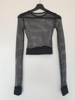 Visnet Fishnet Croptop maat S, Kleding | Dames, Zwart, Ophalen of Verzenden, Zo goed als nieuw, Lange mouw