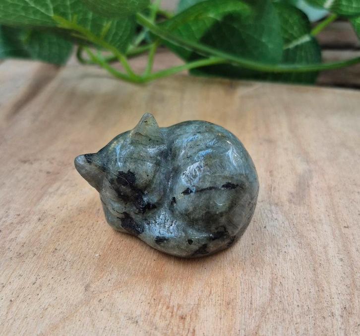 Labradoriet slapende kat 01, Verzamelen, Mineralen en Fossielen, Verzenden