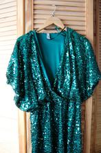 Jurk met glitter pailletten, smaragd groen Maat M/L, Kleding | Dames, Jurken, Maat 38/40 (M), Ophalen of Verzenden, Zo goed als nieuw
