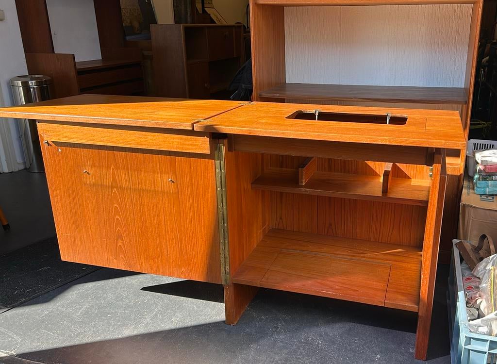 Retro vintage naaikastje teak, !, ?, Ophalen of Verzenden, Zo goed als nieuw