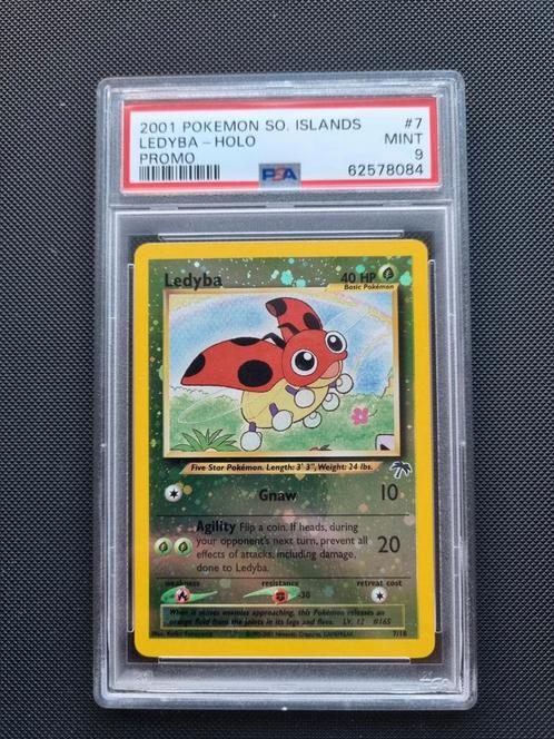 Ledyba #7 Pokemon Southern Islands PSA 9!, Hobby en Vrije tijd, Verzamelkaartspellen | Pokémon, Zo goed als nieuw, Losse kaart