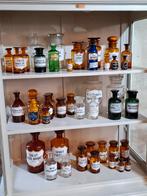 Oude antieke apothekersfles blauw groen Walton, Ophalen of Verzenden