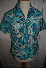 bianca, blouse met korte mouw, modieus patroon, mt 40, Kleding | Dames, Blouses en Tunieken, Maat 38/40 (M), Bianca, Blauw, Ophalen of Verzenden