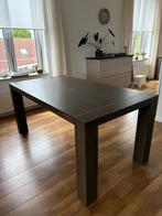 Grijs/bruine eiken houten eetkamertafel;, Ophalen, Zo goed als nieuw, Rechthoekig, Eikenhout