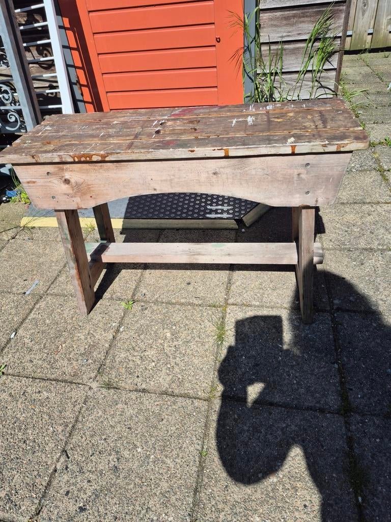 Houten schilders bankje, Tuin en Terras, Ophalen, Rechthoekig, Hout