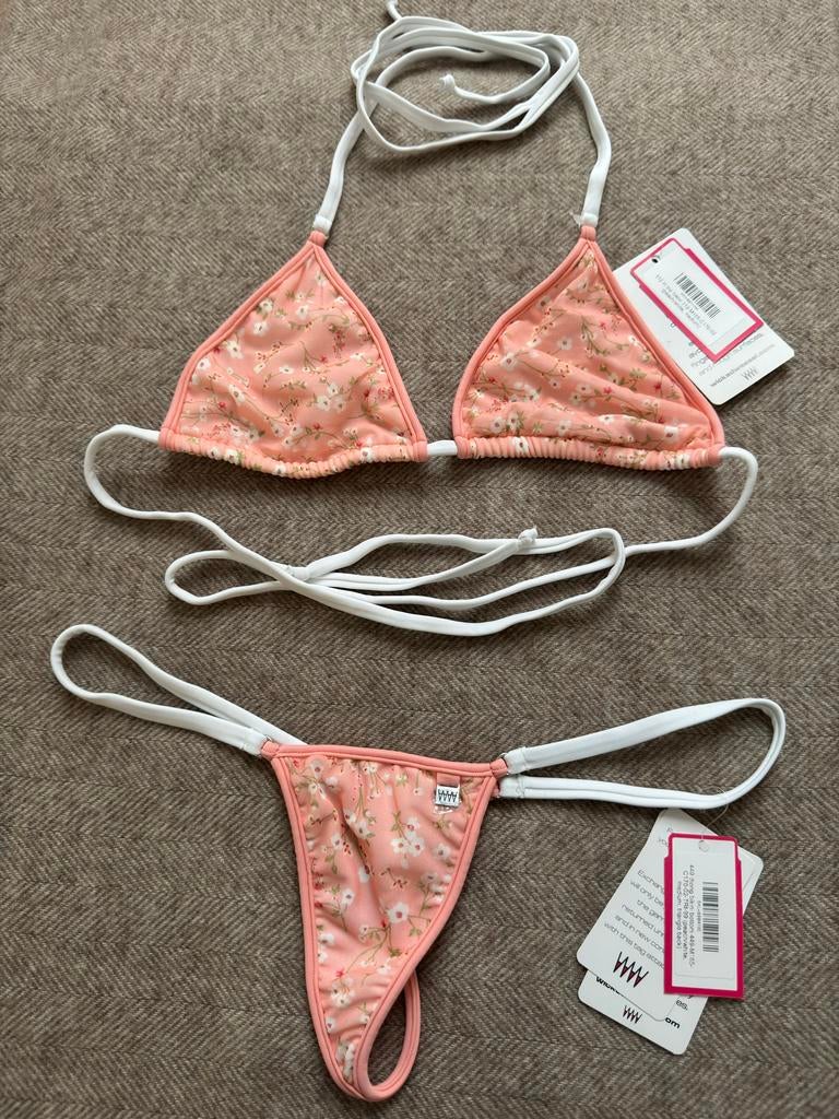 Wicked Weasel Spring Blossom Bikini Tri Top/Thong Sz M, Kleding | Dames, Ophalen of Verzenden, Nieuw, Oranje, Bikini
