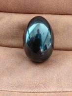 Prachtig glanzend zwart gepolijst natuurstenen ei. 7,5 cm., Ophalen of Verzenden, Zo goed als nieuw