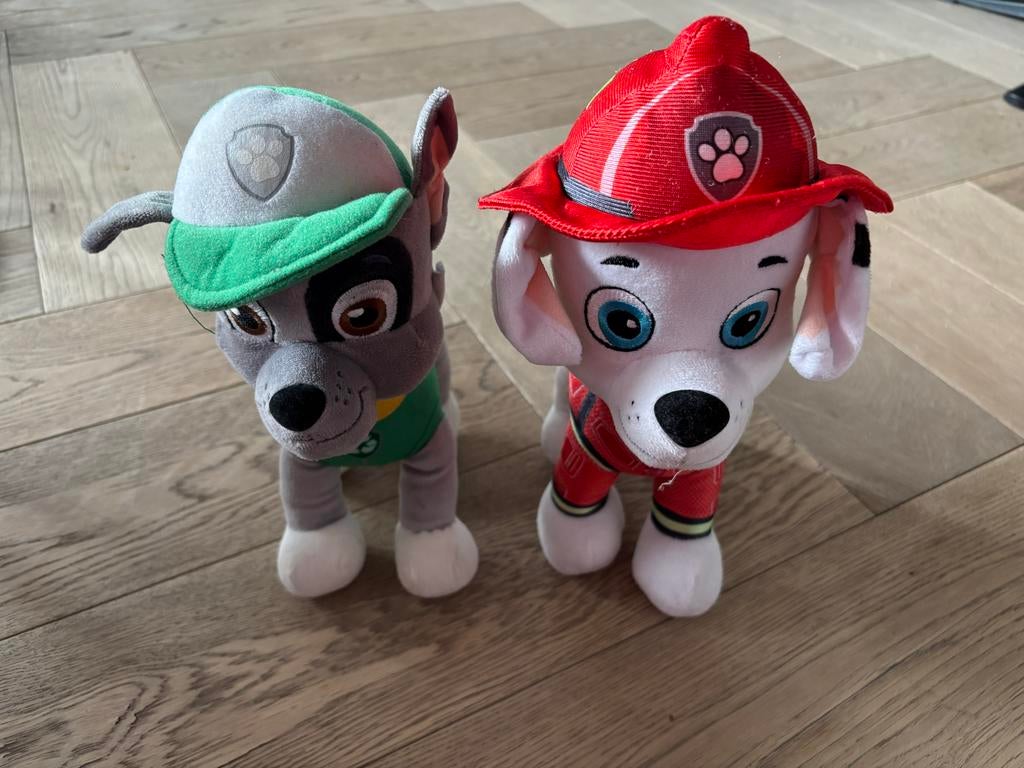 Paw Patrol knuffels, Rocky en Marshall, Overige merken, Zo goed als nieuw, Meerkleurig, Paw Patrol
